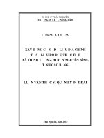 Xây dựng cơ sở dữ liệu địa chính từ số liệu đo đạc trực tiếp xã thịnh vượng, huyện nguyên bình, tỉnh cao bằng 