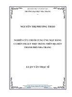 Nghiên cứu chuỗi cung ứng mặt hàng cá biển fillet thịt trắng trên địa bàn thành phố nha trang