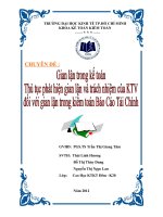 Gian lận trong kế toán. Thủ tục phát hiện gian lận và trách nhiệm của KTV đối với gian lận trong kiểm toán báo cáo tài chính