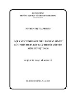Gợi ý về chính sách điều hành vĩ mô từ góc nhìn bộ ba bất khả thi đối với nền kinh tế việt nam 