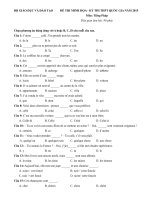 Đề thi minh họa và đáp án kỳ thi THPT Quốc gia môn Tiếng Pháp