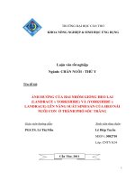 ảnh hưởng của hai nhóm giống heo lai (landrace x yorkshire) và (yorkshire x landrace) lên năng suất sinh sản của heo nái nuôi con ở thành phố sóc trăng