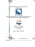 Đề án môn học Cơ sở hình thành các phương pháp kế toán và mối quan hệ giữa các phương pháp kế toán