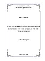 Đánh giá tình trạng đói nghèo và bất bình đẳng trong cộng đồng ngư dân ven biển tỉnh ninh thuận