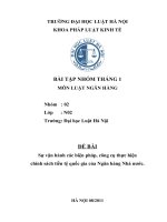 Sự vận hành các biện pháp, công cụ thực hiện chính sách tiền tệ quốc gia của Ngân hàng Nhà nước