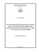 Ứng dụng phương pháp thẻ điểm cân bằng (balanced scorecard) để triển khai chiến lược kinh doanh cho công ty TNHH tư vấn quản lý doanh nghiệp