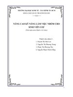 NÂNG CAO KỸ NĂNG LÀM VIỆC NHÓM CHO SINH VIÊN UEF
