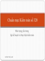 Mức trọng yếu trong lập kế hoạch và thực hiện kiểm toán