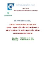 NHỮNG NHÂN TỐ ẢNH HƯỞNG ĐẾN QUYẾT ĐỊNH GỬI TIỀN TIẾT KIỆM CỦA KHÁCH HÀNG CÁ NHÂN TẠI NGÂN HÀNG VIETCOMBANK TPHCM