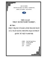 THỰC TRẠNG VỀ BẢO LÃNH THANH TOÁN CỦA NGÂN HÀNG THƯƠNG MẠI CỔ PHẦN QUỐC TẾ VIỆT NAM(VIB)