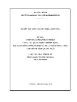Một số giải pháp hoàn thiện công tác quản trị rủi ro tín dụng tại ngân hàng nông nghiệp và phát triển nông thôn chi nhánh tỉnh quảng ngãi 