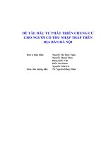 ĐẦU TƯ PHÁT TRIỂN CHUNG CƯ CHO NGƯỜI CÓ THU NHẬP THẤP TRÊN ĐỊA BÀN HÀ NỘI