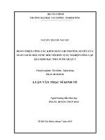 Hoàn thiện công tác kiểm soát chi thường xuyên của ngân sách nhà nước đối với đơn vị sự nghiệp công lập qua kho bạc nhà nước quận 3 