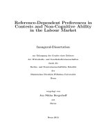 Reference dependent preferences incontests and non cognitive ability in the labour market