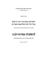 Quản lý rủi ro tín dụng xuất Ngân hàng Phát triển Việt Nam