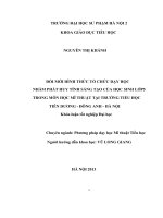 Đổi mới hình thức tổ chức dạy học nhằm phát huy tính sáng tạo của học sinh lớp 5 trong môn học mỹ thuật tai trường tiểu học tiên dương đông anh   hà nội 