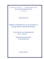 nghiên cứu ảnh hưởng của các yếu tố nguồn lực đến thu nhập của nông hộ tỉnh hà tĩnh
