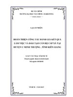 Hoàn thiện công tác đánh giá kết quả làm việc và đào tạo cán bộ cấp xã tại huyện u minh thượng, tỉnh kiên giang 