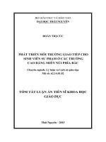 Tóm tắt LATS Phát triển môi trường giao tiếp cho sinh viên sư phạm ở các trường Cao đẳng miền núi phía Bắc
