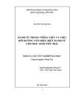 Danh từ trong tiếng việt và việc bồi dưỡng hiểu biết danh từ cho học sinh tiểu học 