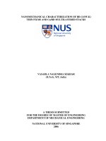 Nanomechanical characterization of BD (low k) thin films and cu BD multilayered stacks