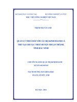 quản lý thuế đối với các hộ kinh doanh cá thể tại chi cục thuế huyện thuận thành, tỉnh bắc ninh