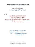 QUẢN TRỊ RỦI RO LÃI SUẤTHIỆN TRẠNG VÀ GIẢI PHÁP ĐỐI VỚI CÁC NGÂN HÀNG THƯƠNG MẠI CỔ PHẦN Ở VIỆT NAM HIỆN NAY