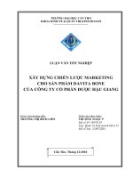 xây dựng chiến lược marketing cho sản phẩm davita bone của công ty cổ phần dược hậu giang