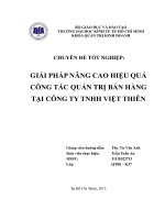 Chuyên đề tốt nghiệp giải pháp nâng cao hiệu quả công tác quản trị bán hàng tại công ty TNHH việt thiên