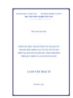 đánh giá thực trạng công tác giải quyết tranh chấp, khiếu nại, tố cáo về đất đai trên địa bàn huyện kim sơn, tỉnh ninh bình theo quy định của luật đất đai 2003