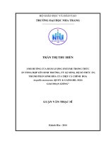 Ảnh hưởng của hàm lượng enzyme trong thức ăn tổng hợp lên sinh trưởng, tỷ lệ sống, hệ số thức ăn, thành phần sinh hóa của thịt cá chình hoa anguilla marmorata (quoy  gaimard, 1824) giai đoạn giống