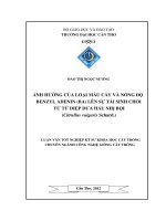 ảnh hưởng của loại mẫu cấy và nồng độ benzyl adenin (ba) lên sự tái sinh chồi từ tử diệp dưa hấu nhị bội (citrullus vulgaris schard.)