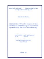 giải pháp tăng cường công tác quản lý thuế đối với doanh nghiệp ngoài quốc doanh tại chi cục thuế huyện đông anh – thành phố hà nội