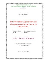 XÂY DỰNG CHIẾN LƯỢC KINH DOANH CỦA CÔNG TY LƯƠNG THỰC LONG AN ĐẾN NĂM 2015