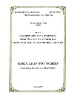 CHẾ ĐỊNH KHỞI TỐ VỤ ÁN HÌNH SỰ THEO YÊU CẦU CỦA NGƯỜI BỊ HẠI TRONG PHÁP LUẬT TỐ TỤNG HÌNH SỰ VIỆT NAM