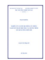 nghiên cứu cải tiến hệ thống cây trồng tại huyện thanh miện phục vụ chương trình xây dựng nông thôn mới