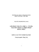 Lỗi phát âm của trẻ 4 5 tuổi nguyên nhân và biện pháp khắc phục 