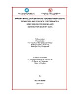 Training module for enhancing teachers motivational techniques and students performance in basic english course in hanoi university of industry (HaUI) 