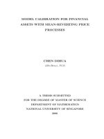 Model calibration for financial assets with mean reverting price processes