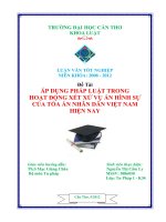 áp dụng pháp luật trong hoạt động xét xử vụ án hình sự của tòa án nhân dân việt nam hiện nay