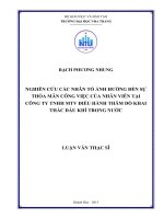 Nghiên cứu các nhân tố ảnh hưởng đến sự thỏa mãn công việc đối với nhân viên tại công ty TNHH MTV điều hành thăm dò khai thác dầu khí trong nước