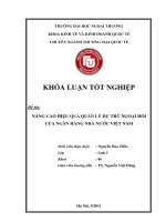 NÂNG CAO HIỆU QUẢ QUẢN LÝ DỰ TRỮ NGOẠI HỐI CỦA NGÂN HÀNG NHÀ NƯỚC VIỆT NAM
