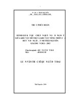Đánh giá kết quả chuyển quyền sử dụng đất giữa khu vực đô thị và khu vực nông thôn của huyện đồng hỷ, tỉnh thái nguyên giai đoạn 2011   2013 