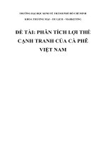 Phân tích lợi thế cạnh tranh của cà phê việt nam 