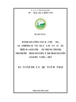 Đánh giá công tác bồi thường giải phóng mặt bằng của một số dự án trên địa bàn phường trung thành, thành phố thái nguyên, tỉnh thái nguyên giai đoạn 2011   2013 