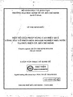Một số giải pháp nâng cao hiệu quả công tác cổ phần hóa doanh nghiệp nhà nước tại bưu điện thành phố hồ chí minh 