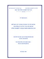 kết quả tư vấn dự án đầu tư xây dựng tại công ty cp tư vấn, xây dựng công nghiệp và hoạt động khoáng sản