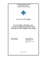 các hư hỏng thường gặp  lập quy trình bảo dưỡng máy xây dựng công trình ( máy đào)