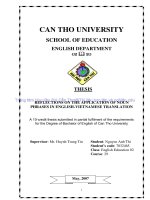 reflections on the application of noun phrases in english vietnamese translation
