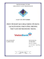 phân tích kết quả hoạt động tín dụng tại ngân hàng tmcp công thương việt nam chi nhánh sóc trăng